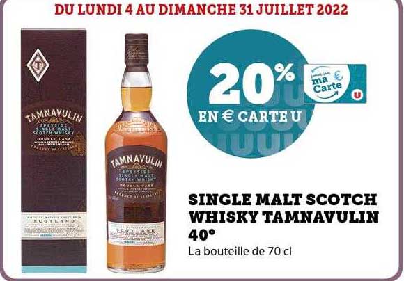 single malt scotch whisky tamnavulin 40°