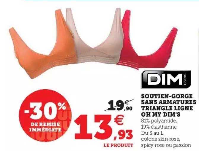 soutien-gorge sans armatures triangle ligne oh my dim's