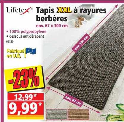tapis xxl à rayures berbères lifetex