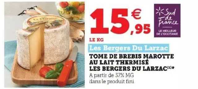 Tome De Brebis Marotte Au Lait Thermisé Les Bergers Du Larzac