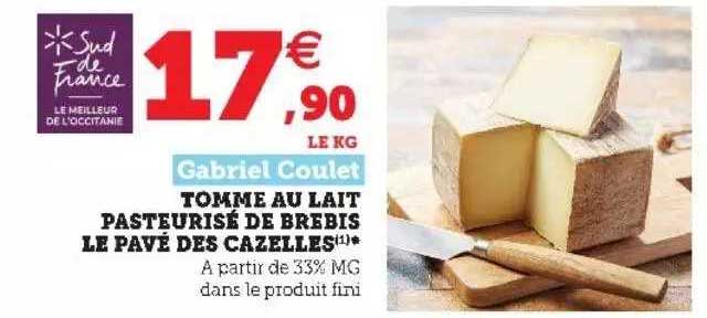 tomme au lait pasteurisé de brebis le pavé des cazelles gabriel coulet