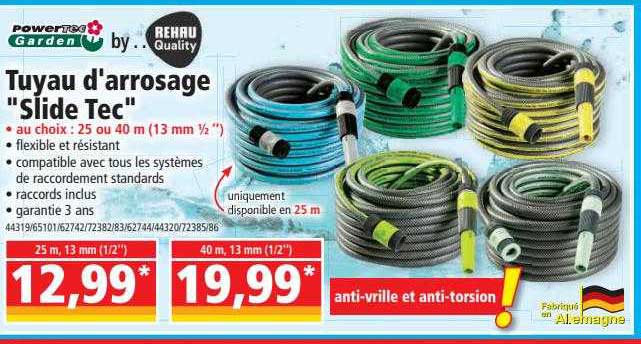 tuyau d'arrosage "slide tec" powertec garden