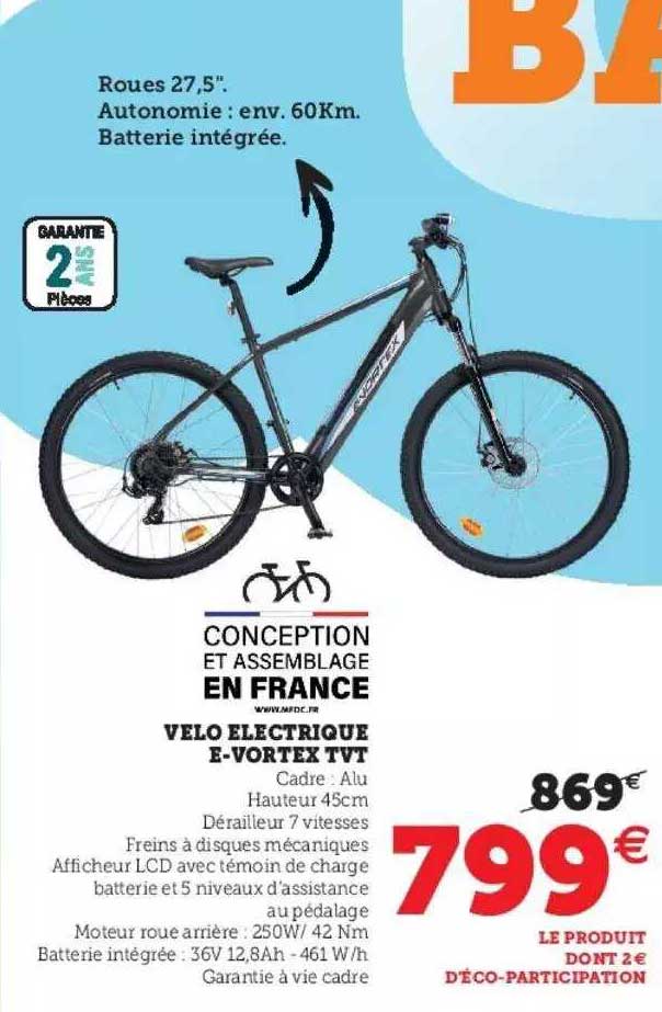vélo électrique e-vortex tvt