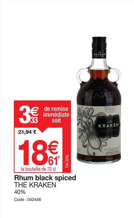 rhum black spiced the kraken
