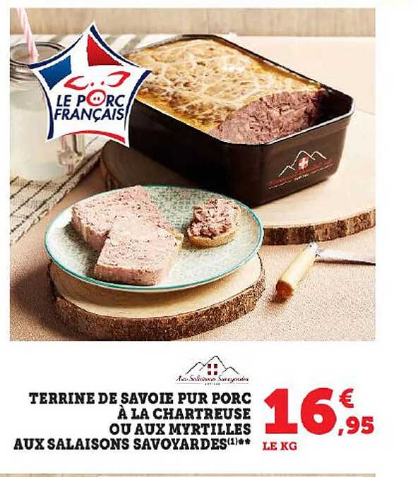 terrine de savoie pur porc à la chartreuse ou aux myrtilles aux salaisons savoyardes