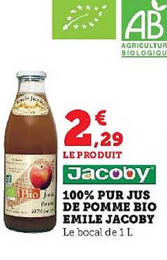 100% pur jus de pomme bio émile jacoby