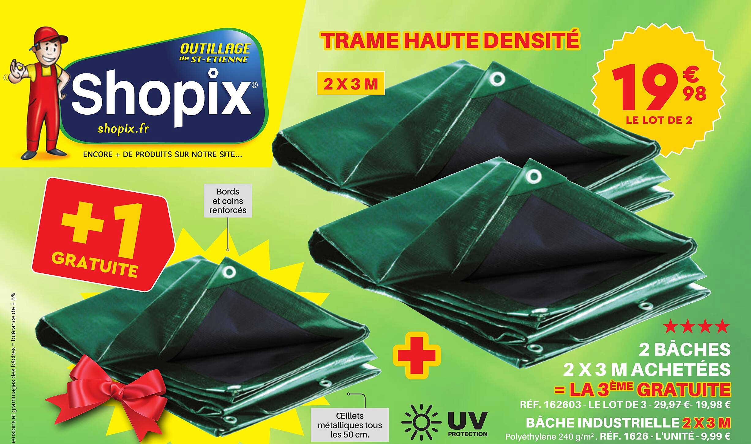 2 bâches 2 x 3 m achetées