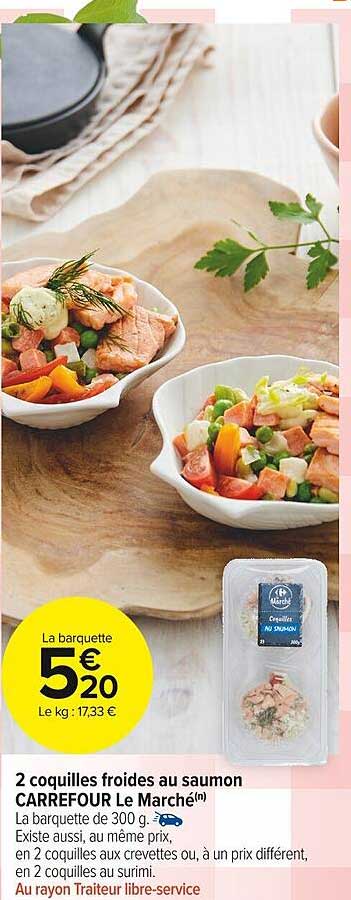2 coquilles froides au saumon carrefour le marché