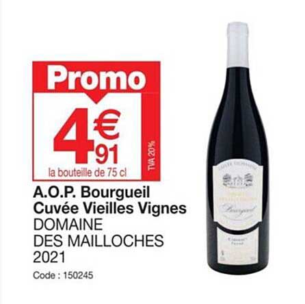 a.o.p bourgueil cuvée vieilles vignes domaine des mailloches 2021