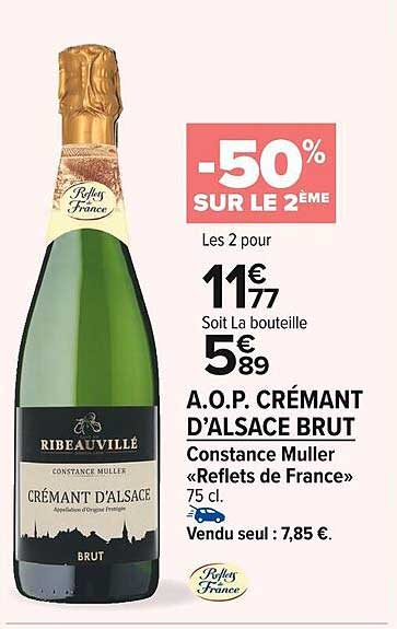 a.o.p. crémant d'alsace brut constance muller «reflets de france»