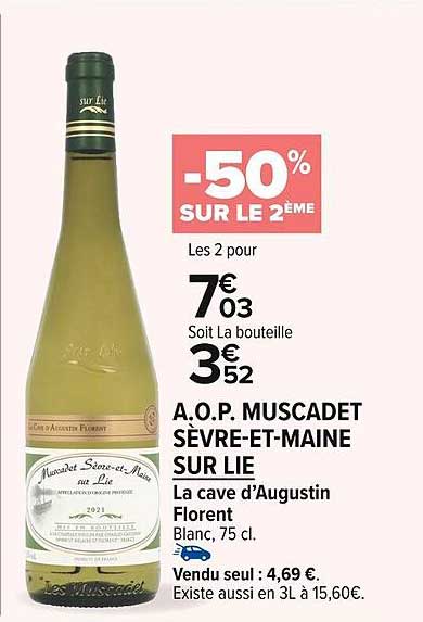 a.o.p. muscadet sèvre-et-maine sur lie la cave d'augustin florent