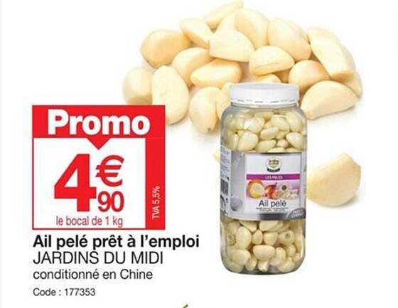 ail pelé prêt à l'emploi