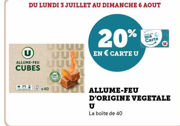 allume-feu d'origine végétale u