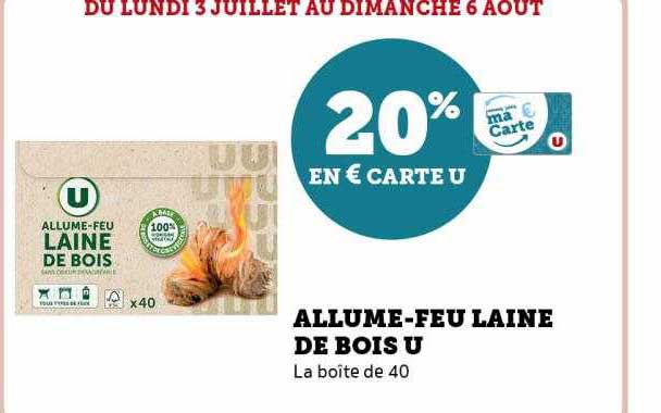 allume-feu laine de bois u