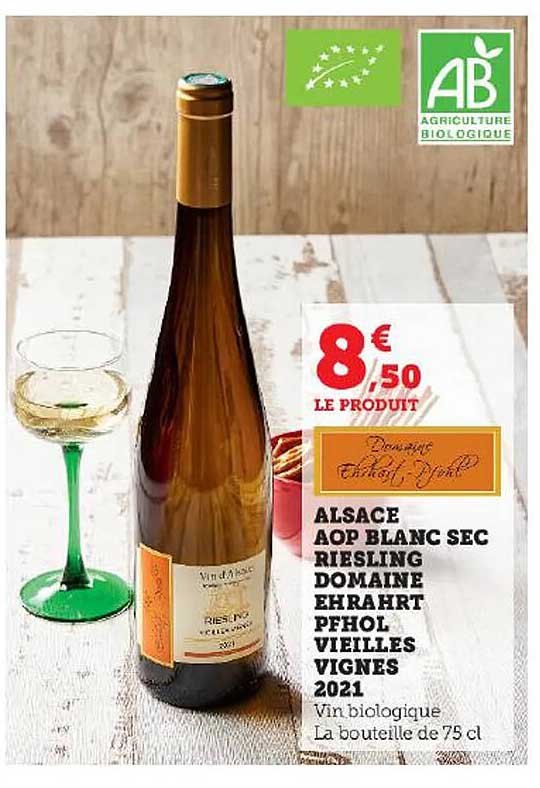 alsace aop blanc sec riesling domaine ehrahrt pfhol vieilles vignes 2021