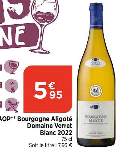 aop bourgogne aligoté domaine verret blanc 2022