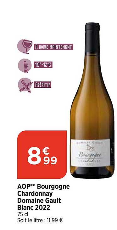 aop bourgogne chardonnay domaine gault blanc 2022