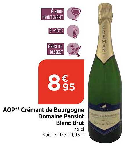 aop crémant de bourgogne domaine pansiot blanc brut