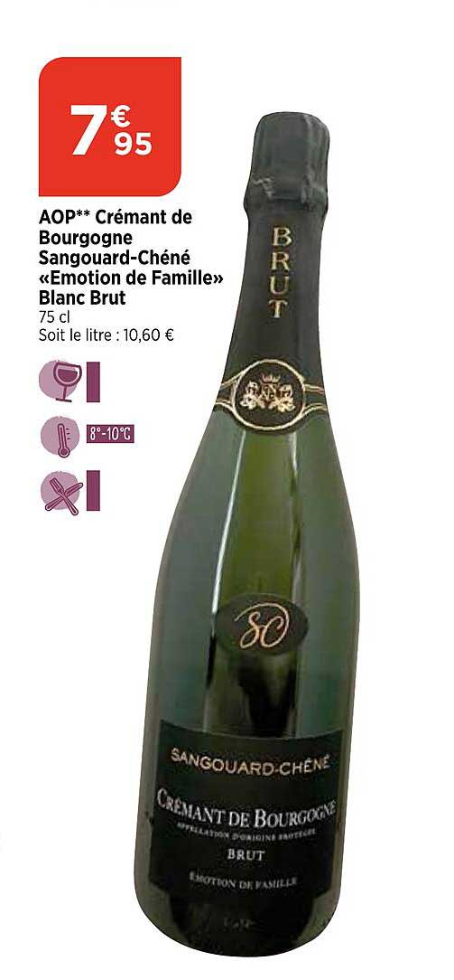 aop crémant de bourgogne sangouard-chéné «emotion de famille» blanc brut