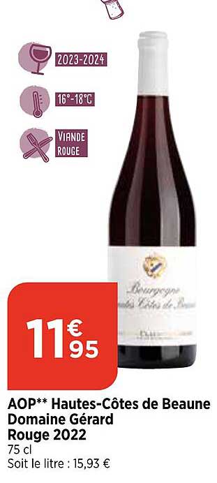 aop hautes-côtes de beaune domaine gérard rouge 2022