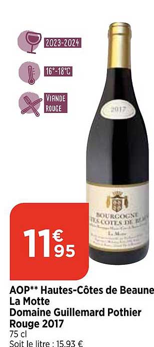 aop hautes-Côtes de beaune la motte domaine guillemard pothier rouge 2017