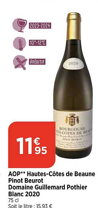 aop hautes-Côtes de beaune pinot beurot domaine guillemard pothier blanc 2020
