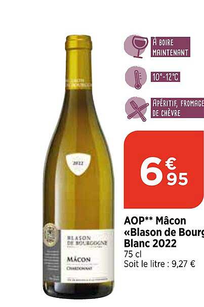 aop mâcon «blason de bourgogne blanc 2022»