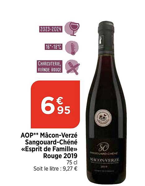 aop mâcon-verzé sangouard-chéné «esprit de famille» rouge 2019