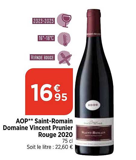 aop saint-romain domaine vincent prinier rouge 2020