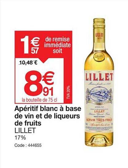 apéritif blanc à base de vin et de liqueurs de fruits lillet
