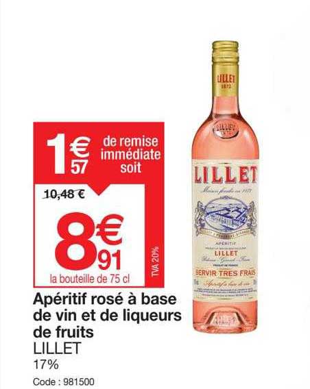 apéritif rosé à base de vin et de liqueurs de fruits lillet