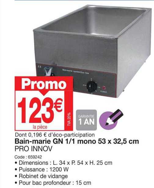 bain-marie gn 1-1 mono pro innov