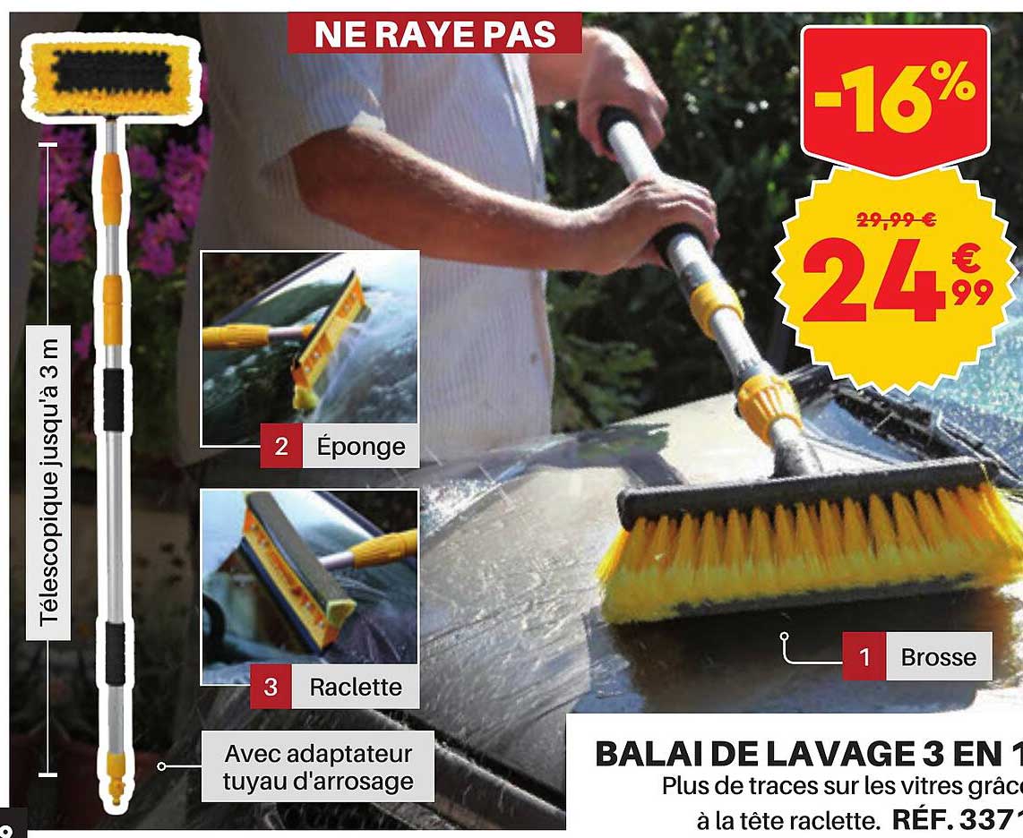 Balai De Lavage 3 En 1