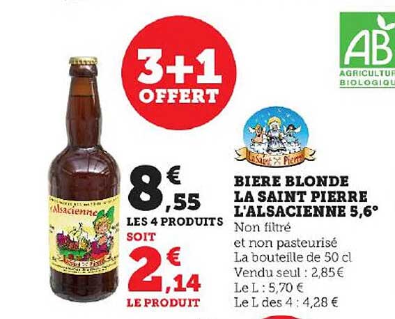 bière blonde la saint pierre l'alsacienne 5.6°