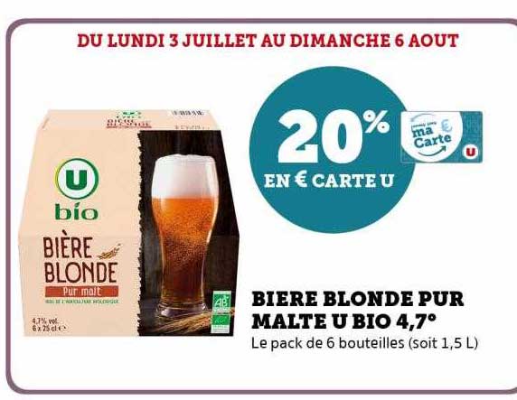 bière blonde pur malte u bio 4.7°