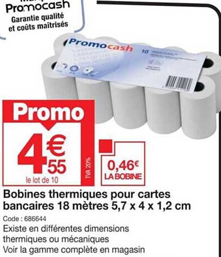 bobines thermiques pour cartes bancaires 18 mètres