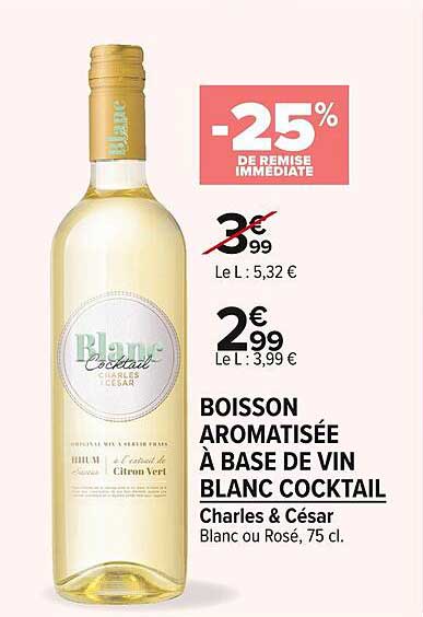 Boisson Aromatisée à Base De Vin Blanc Cocktail