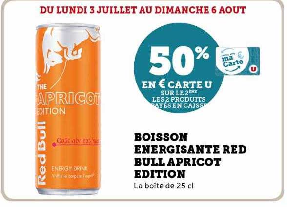 boisson énergisante red bull apricot édition