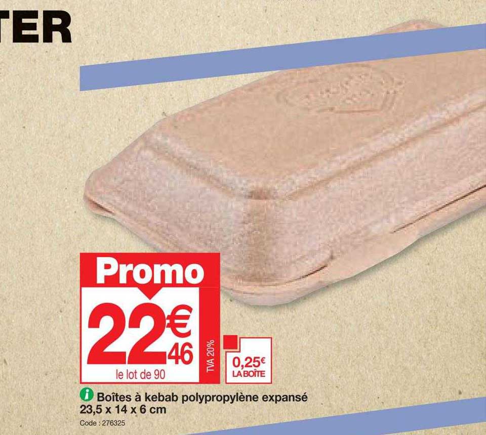 boîtes à kebab polypropylène expansé