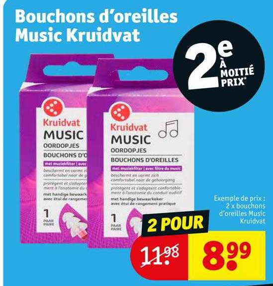 bouchons d'oreilles music kruidvat