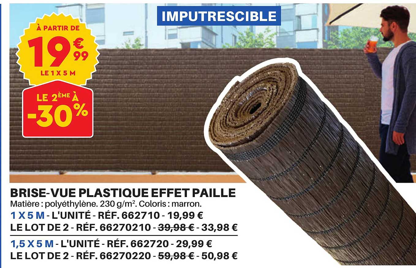 brise-vue plastique effet paille