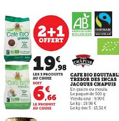 café bio équitable trésor des incas jacques chapuis