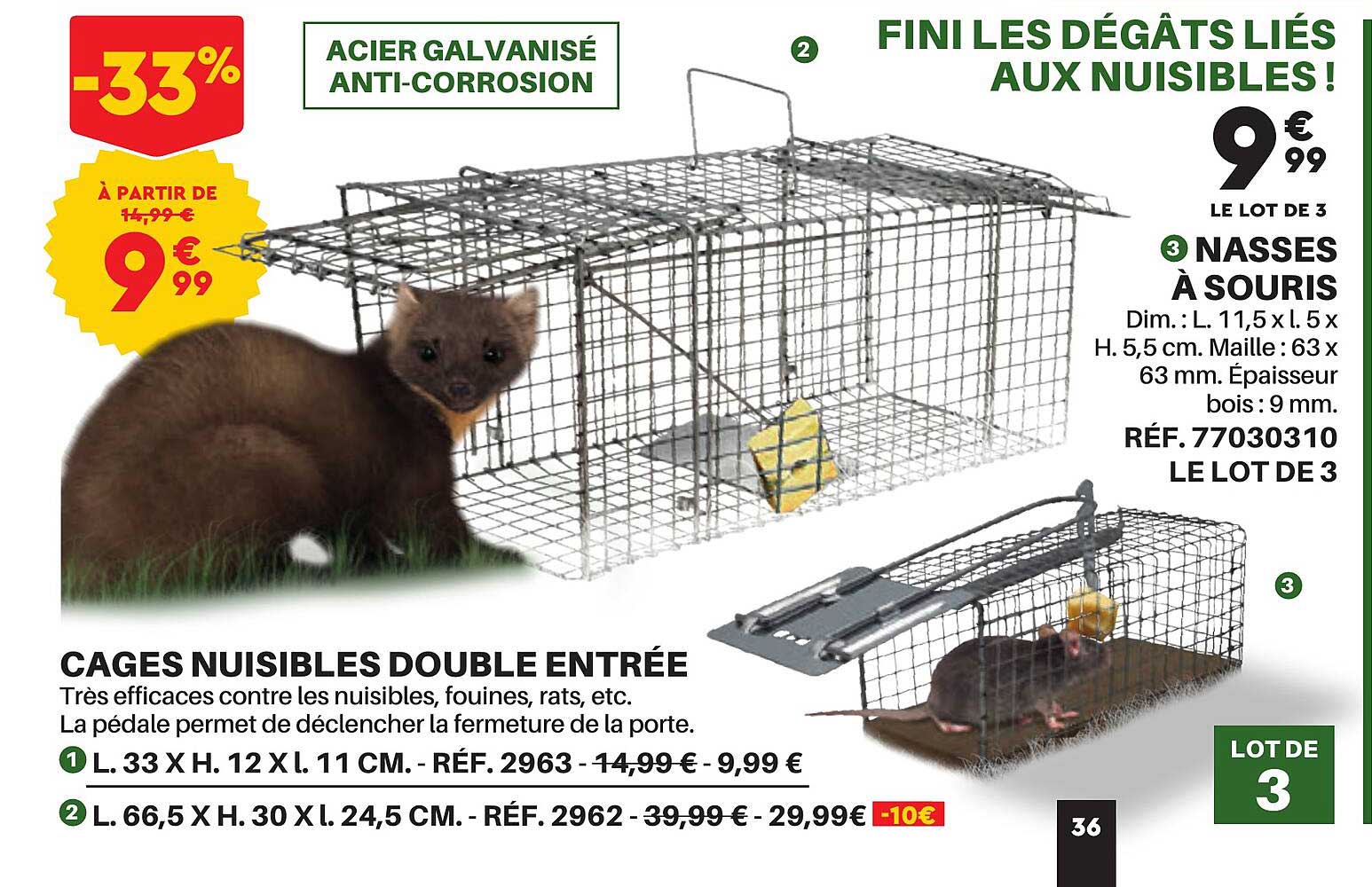 cages nuisibles double entrée