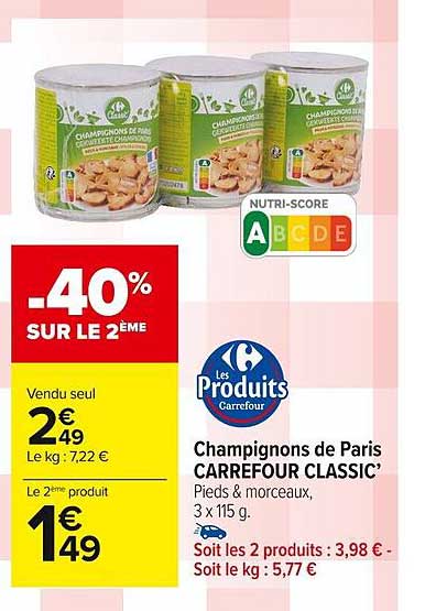 Champignons De Paris Carrefour Classic'