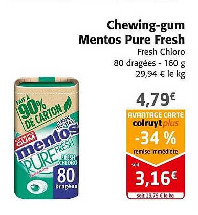 chewing-gum mentos pure fresh