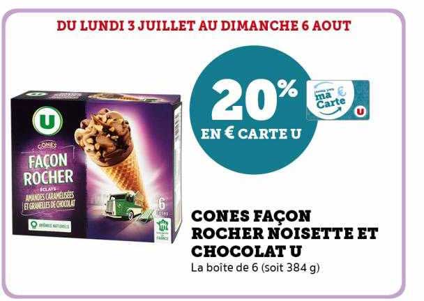 cônes façon rocher noisette et chocolat u