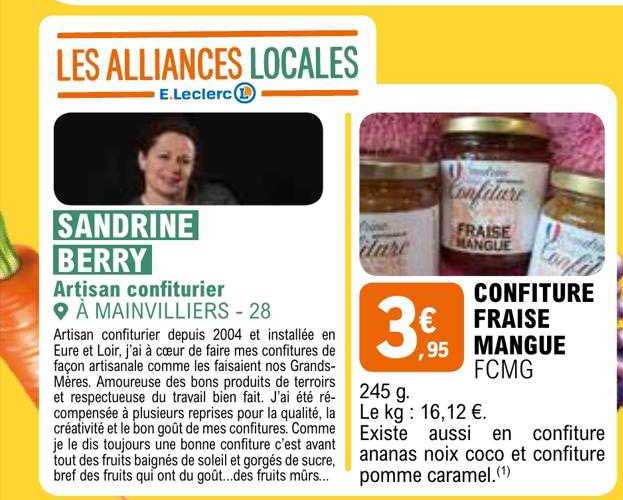 Confiture Fraise Mangue Fcmg