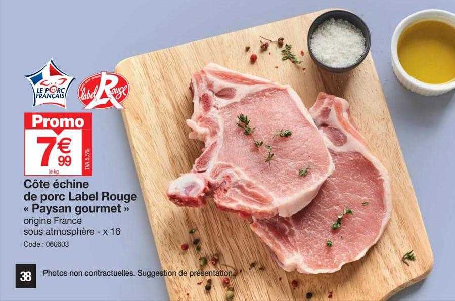 côte échine de porc label rouge "paysan gouremt"