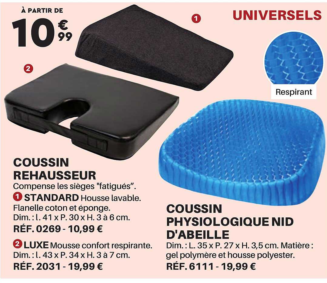 coussin rehausseur ou physiologique nid d'abeille