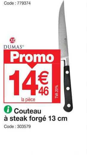 couteau à steak forgé 13 cm dumas